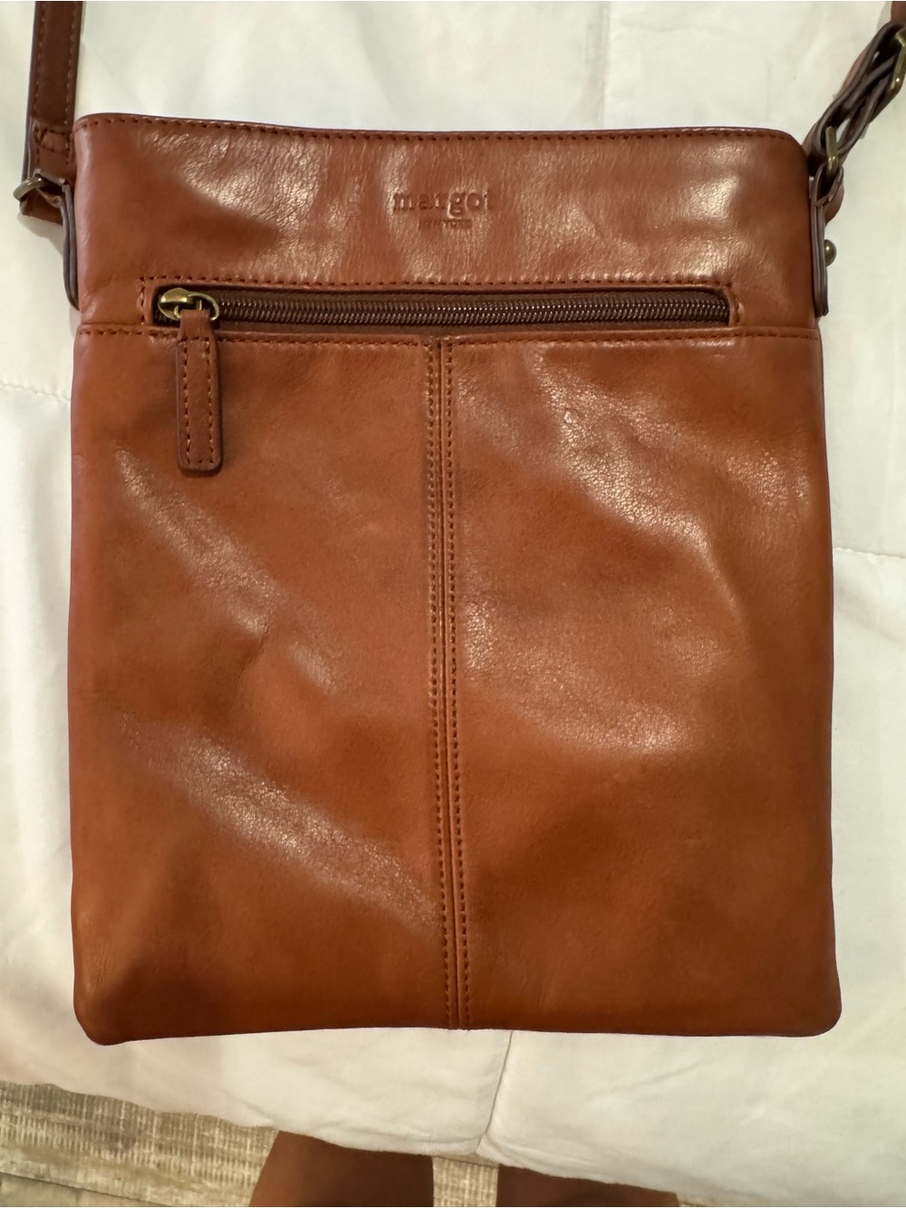 Margot New York Brown Leather Crossbody Bag